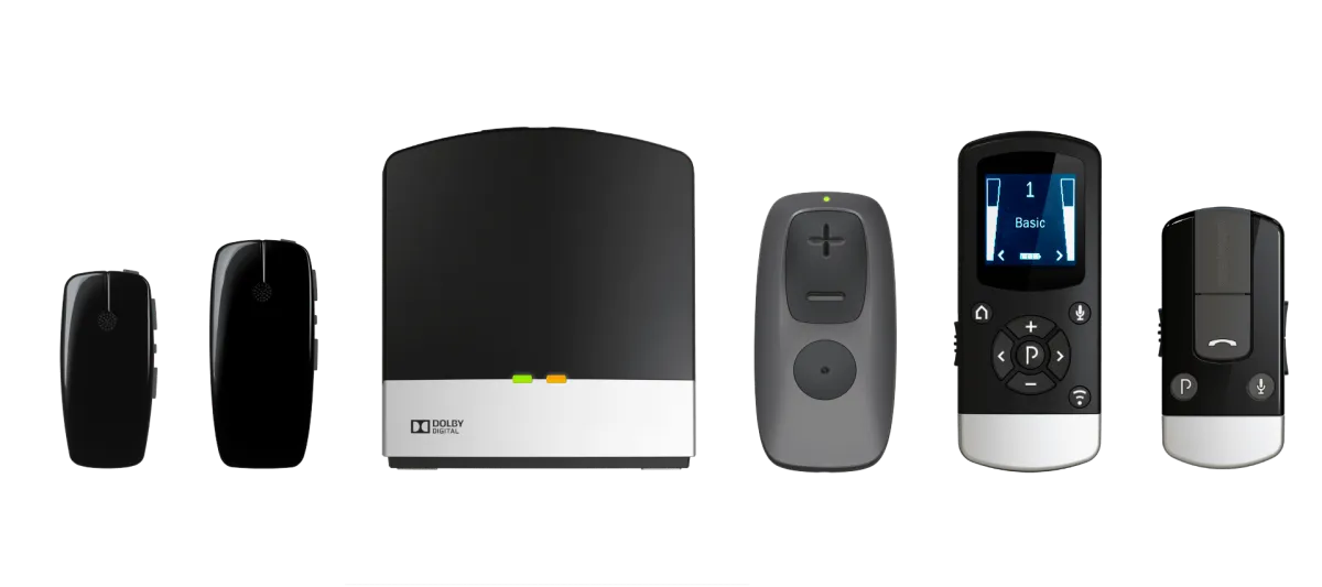 Danavox dodatna oprema — daljinski upravljalniki, mikrofoni in polnilci